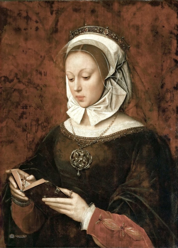 Portrat einer Frau mit einem Stundenbuch 1484 - 1550 Benson, Ambrosius Lombardei Brugge.jpg. 