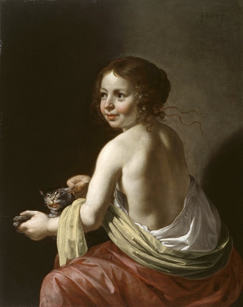  Das Madchen foltert die Katze 1597-1671 Jan van Bijlert.jpg. 