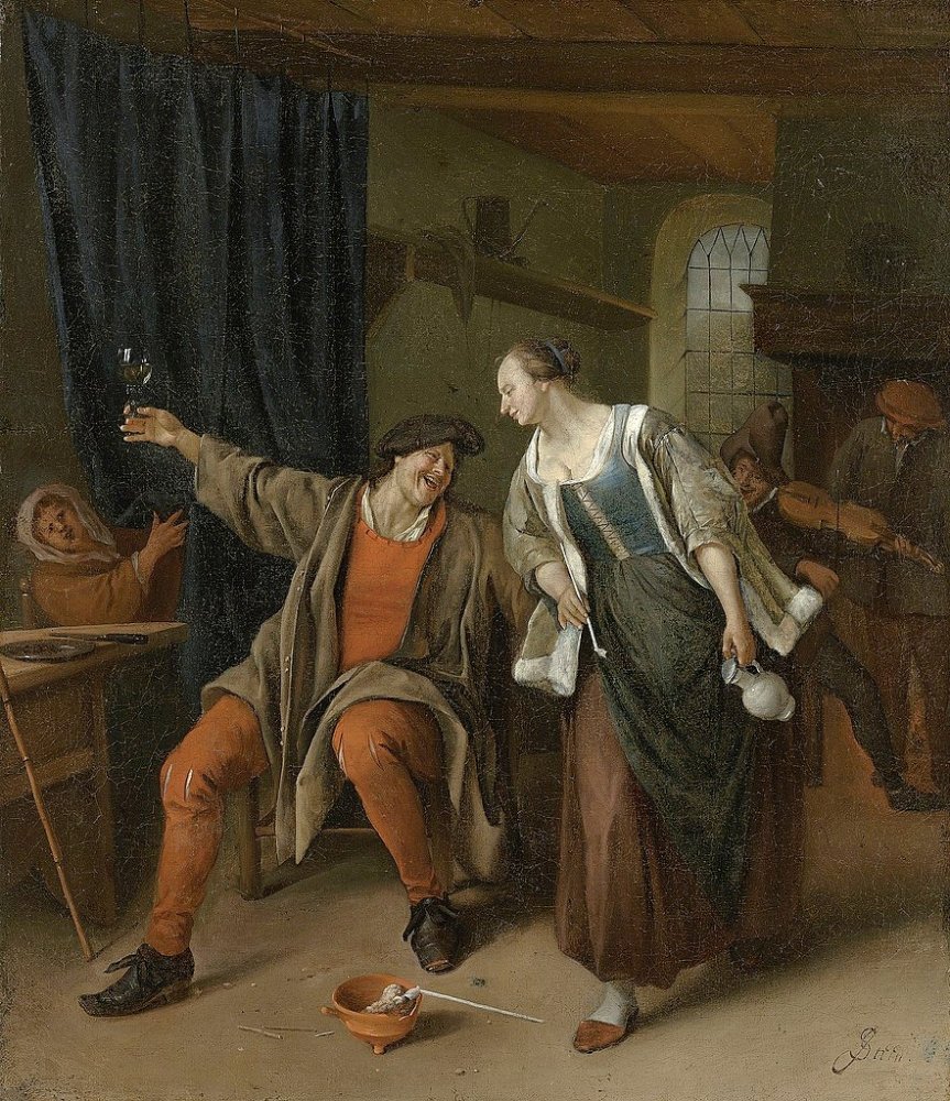  Jan Steen A peasant couple carousing  1660.jpg. 