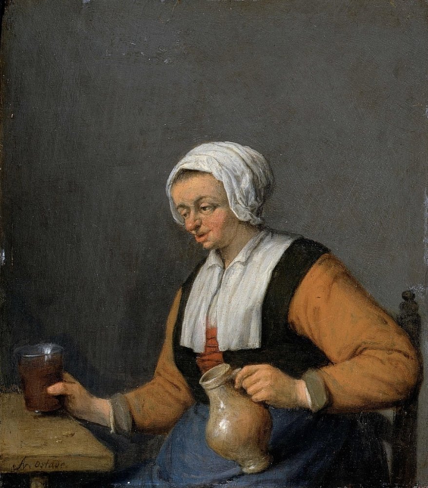 Adrian Jansz. van Ostade 1670 Frau mit Bierkrug.jpg. 