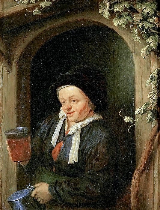  Adriaen van Ostade 1665 Frau mit einem Glas Bier im Fenster.jpg. 