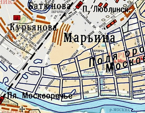 Марьино район москвы карта